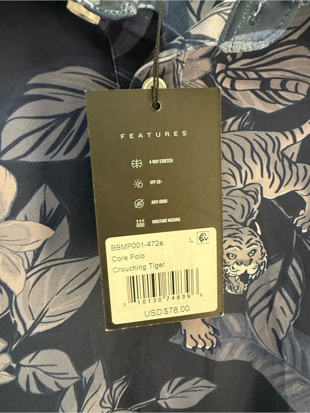 Bad Birdie Navy Floral Tiger Polo - Picture 6 of 8